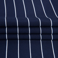 Navy Blue Plus Size Striped Shirt