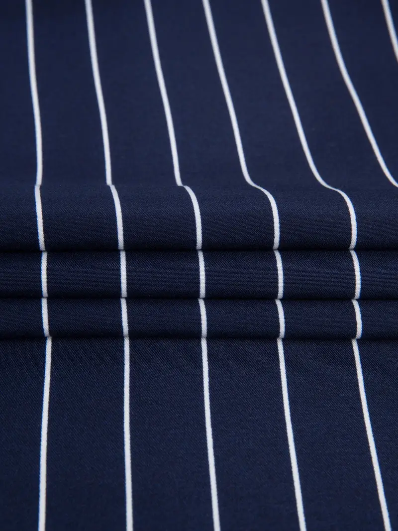 Navy Blue Plus Size Striped Shirt