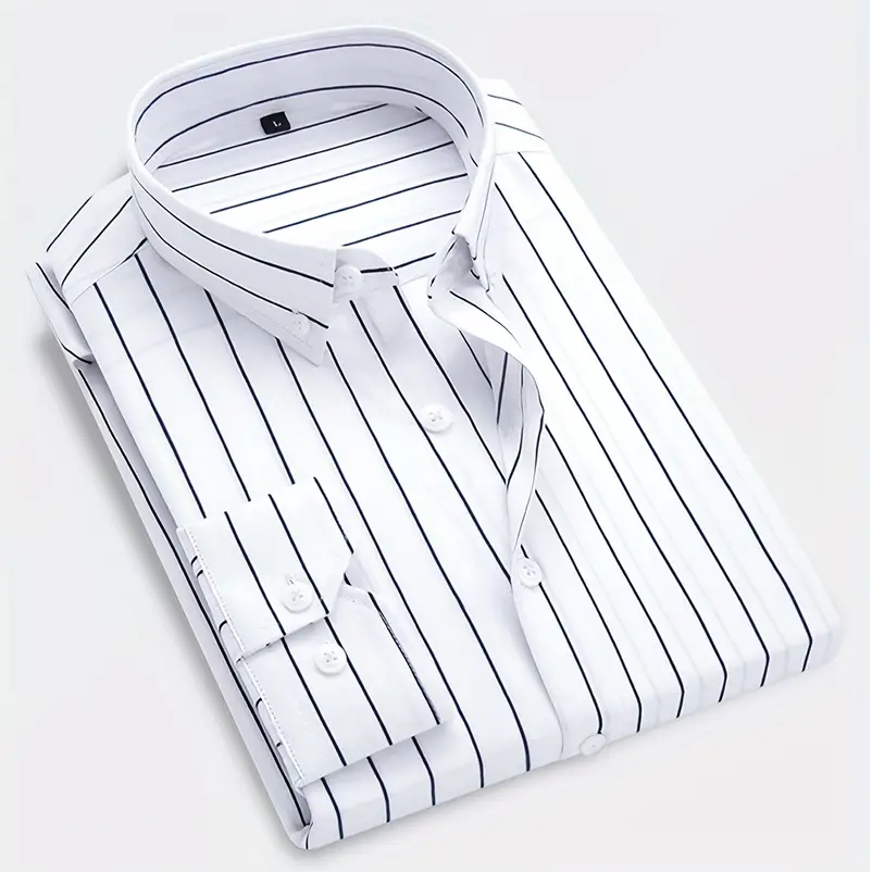 White Plus Size Striped Shirt