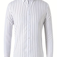 White Plus Size Striped Shirt