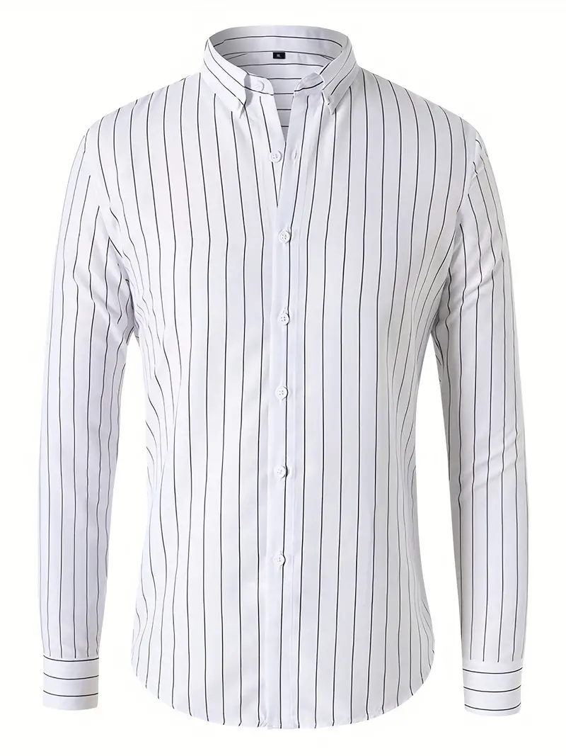 White Plus Size Striped Shirt