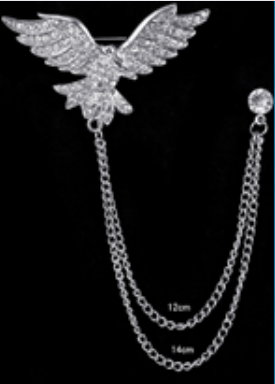 Men's Chain Diamond Brooch