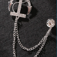 Men's Chain Diamond Brooch