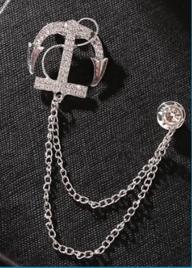 Men's Chain Diamond Brooch