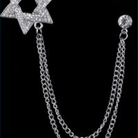 Men's Chain Diamond Brooch