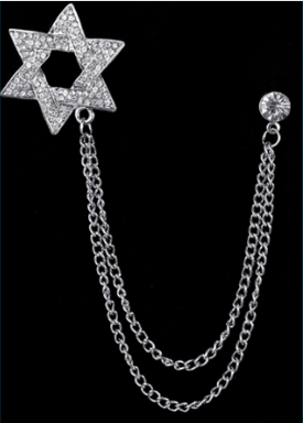 Men's Chain Diamond Brooch