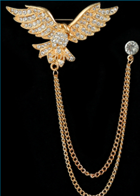 Men's Chain Diamond Brooch