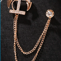 Men's Chain Diamond Brooch