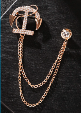 Men's Chain Diamond Brooch