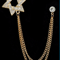 Men's Chain Diamond Brooch