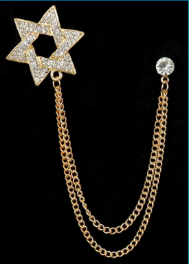 Men's Chain Diamond Brooch