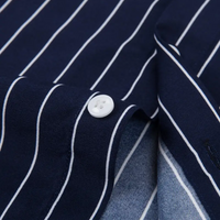 Navy Blue Plus Size Striped Shirt