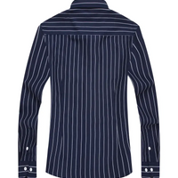 Navy Blue Plus Size Striped Shirt